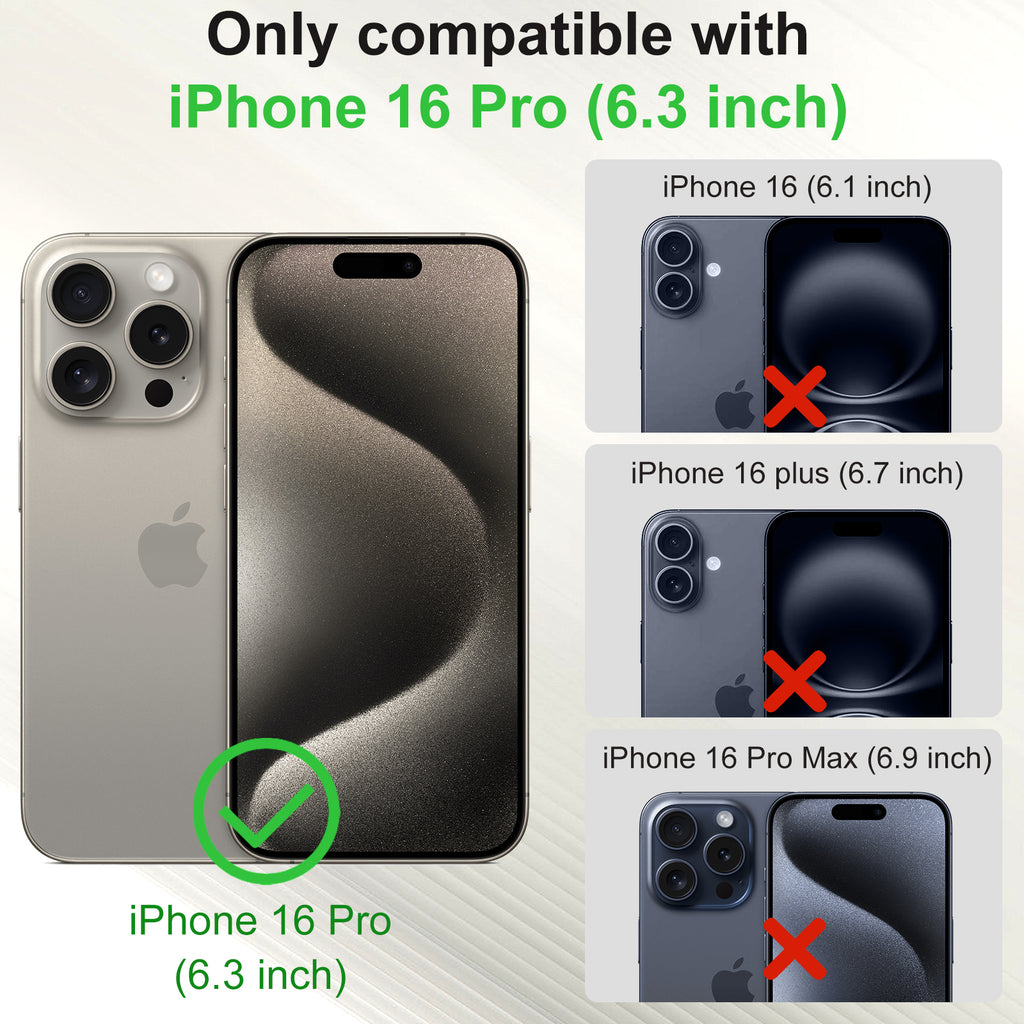 KEZiHOME Wallet Case Compatible with iPhone 16 Pro, Genuine Leather Folio Case with Card Holder, RFID Blocking Magnetic Stand Protective Phone Flip Cover Case for iPhone 16 Pro 6.3 inch 2024
