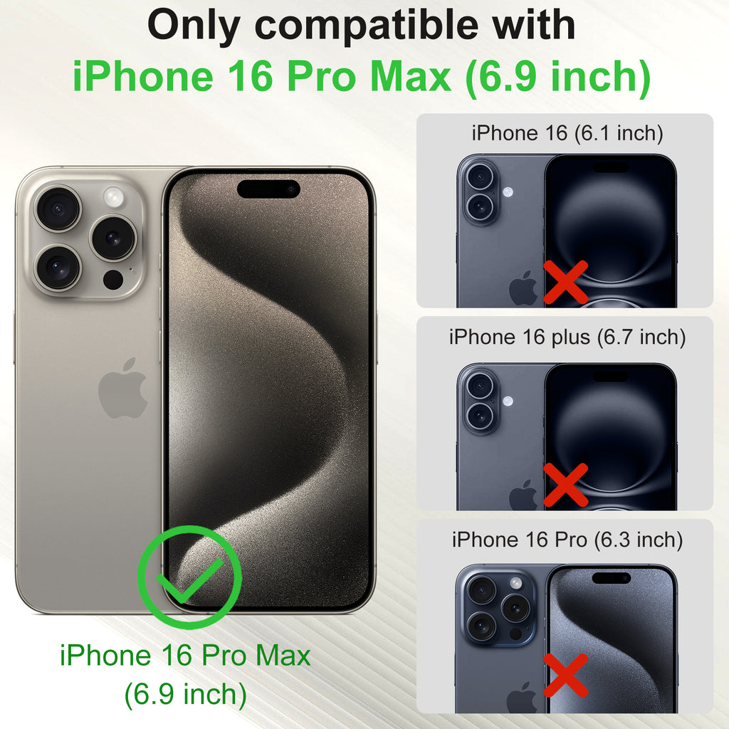 KEZiHOME Compatible with iPhone 16 Pro Max Wallet Case, Genuine Leather Case Flip Cover, RFID Blocking Card Holder Magnetic Stand Flip Phone Case for iPhone 16 Pro Max 5G 6.9 inch