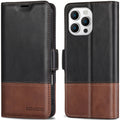 KEZiHOME Compatible with iPhone 16 Pro Max Wallet Case, Genuine Leather Case Flip Cover, RFID Blocking Card Holder Magnetic Stand Flip Phone Case for iPhone 16 Pro Max 5G 6.9 inch