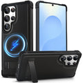 KEZiHOME for Samsung Galaxy S25 Ultra Case with Kickstand, Stronger Magnetic S25 Ultra Phone Cover, Genuine Leather Shockproof Protective [Compatible with Magsafe] for Samsung S25 Ultra Case