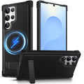 KEZiHOME for Samsung Galaxy S22 Ultra Case with Stronger Magnetic, Genuine Leather [Built-in Kickstand] Military-Grade Drop Protection S22 Ultra Phone Cover Case 5G for Samsung S22 Ultra