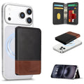 KEZiHOME for MagSafe Wallet with Stand, Genuine Leather 6 Card Holders[RFID Blocking] Minimalist Magnetic Wallet for iPhone 17/16/15/14/13/12 Series with MagSafe Phone Case