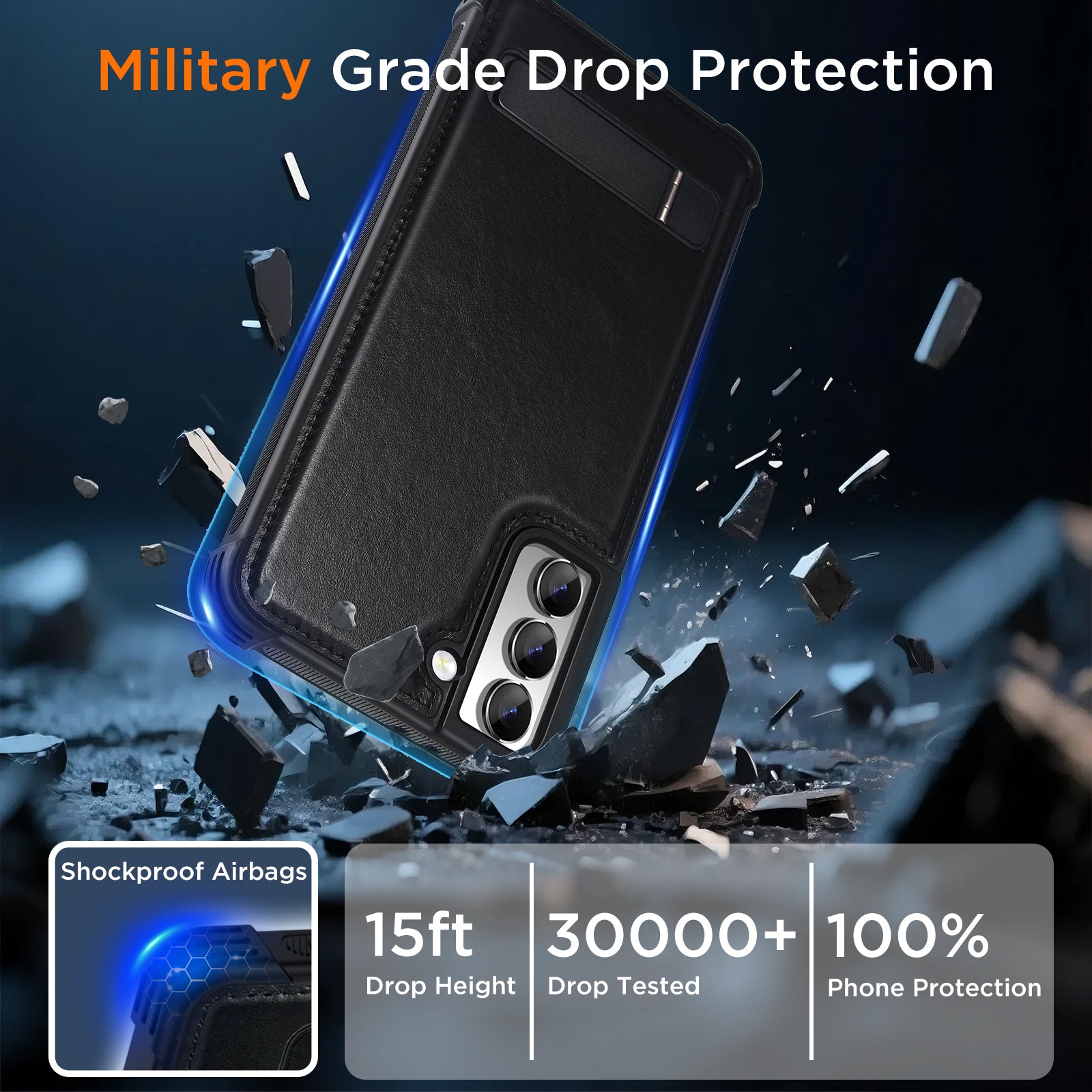 KEZiHOME for Samsung Galaxy S23 Plus Case, Strong Magnetic Phone Cover with Kickstand, Premium Genuine Leather Shockproof TPU Protection Bumper Design for Samsung S23+ Plus Case