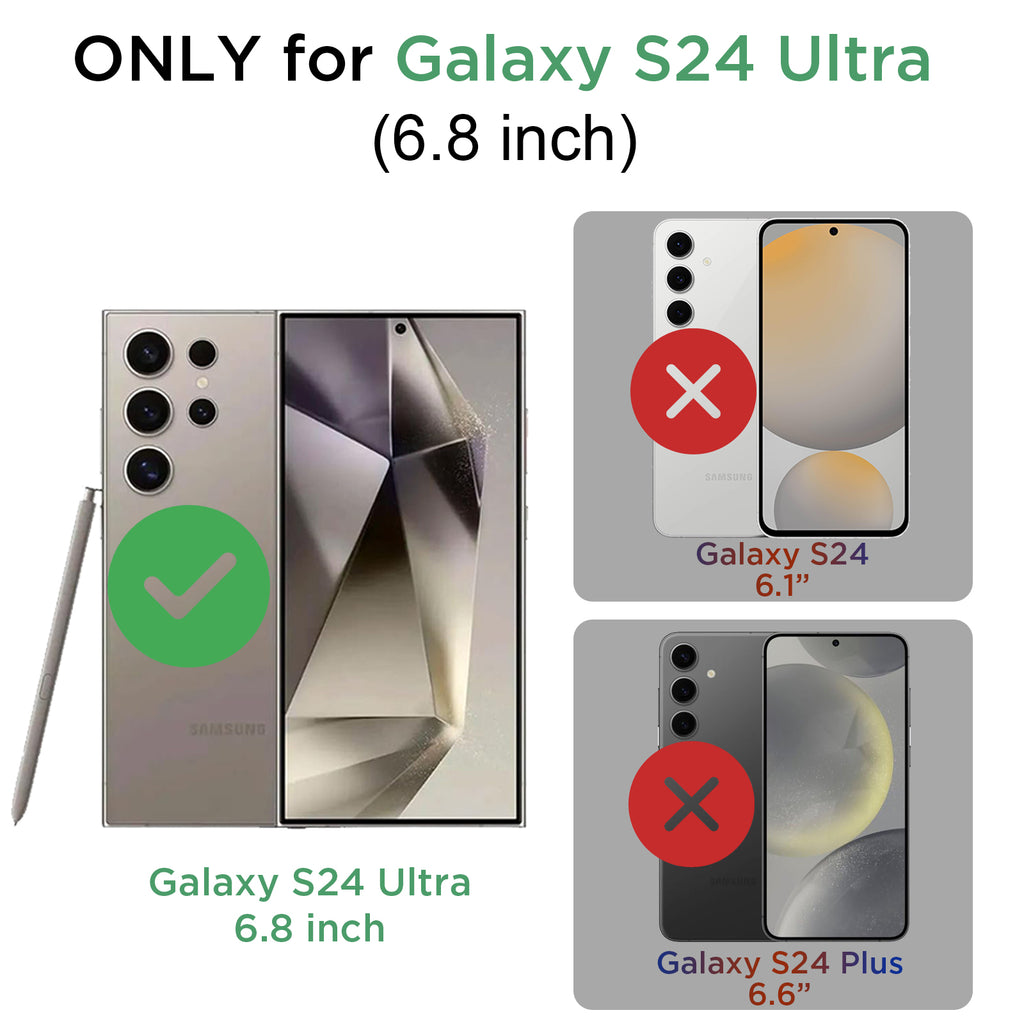 KEZiHOME for Samsung Galaxy S24 Ultra Case with Kickstand, Stronger Magnetic S24 Ultra Phone Cover, Genuine Leather Shockproof TPU Protection Bumper Design for Samsung S24 Ultra Case