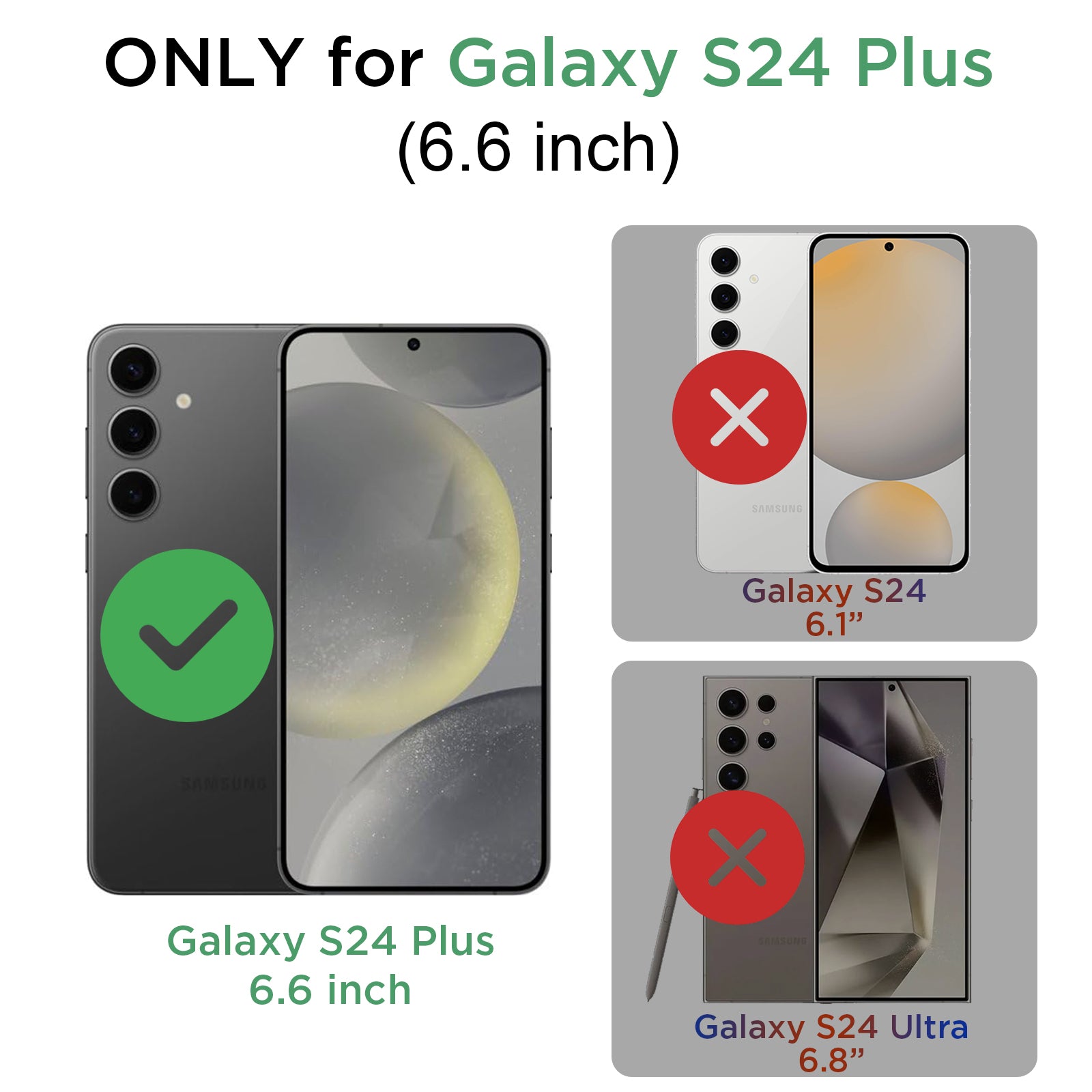 KEZiHOME for Samsung Galaxy S24+ Plus Case, Strong Magnetic Phone Cover with Kickstand, Premium Genuine Leather Shockproof TPU Protection Bumper Design for Samsung S24 Plus Case