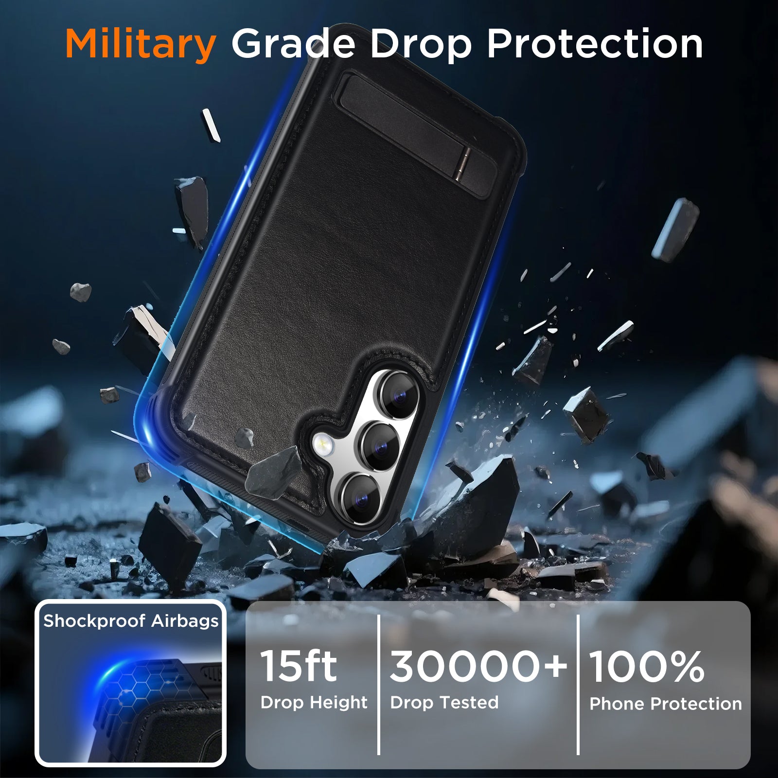 KEZiHOME Magnetic for Samsung Galaxy S25 Plus Case with Kickstand, Compatible with MagSafe, Genuine Leather Military Grade Protection Shockproof Soft Edge Phone Case for Galaxy S25+ Plus