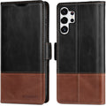 KEZiHOME Wallet Case for Samsung Galaxy S23 Ultra, Genuine Leather Galaxy S23 Ultra Case RFID Blocking Card Holder Magnetic Stand Shockproof TPU Cover Compatible with S23 Ultra