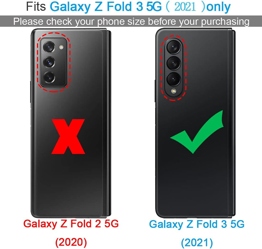 KEZiHOME Genuine Leather Galaxy Z Fold 3 Wallet Case [RFID Blocking] with Card Slot Flip Kickstand Phone Cover Compatible with Galaxy Z Fold 3