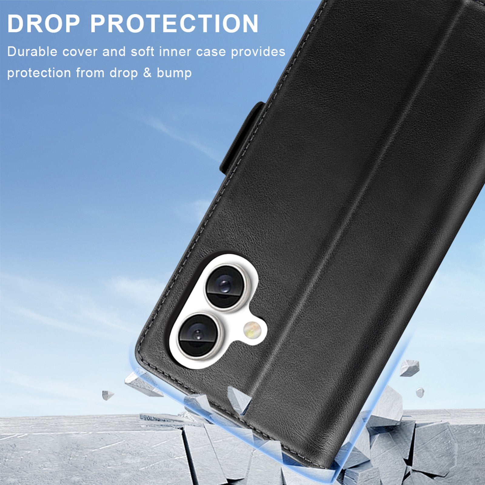 KEZiHOME Wallet Case for iPhone 16 Plus, Genuine Leather RFID Blocking with Card Holder, Magnetic Kickstand Phone Flip Cover Case Compatible with iPhone 16 Plus 5G 6.7 inch