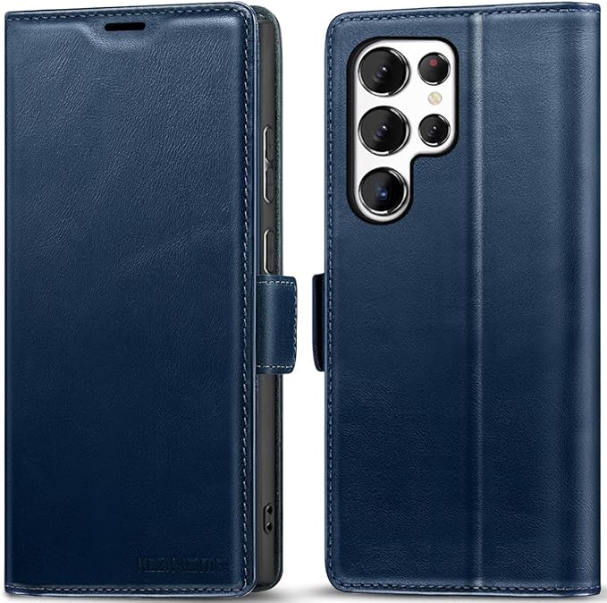 KEZiHOME for Samsung Galaxy S25 Ultra Case, Genuine Leather [RFID Blocking] Galaxy S25 Ultra Wallet Case, Card Slot Flip Magnetic Stand Phone Cover Compatible with Samsung S25 Ultra