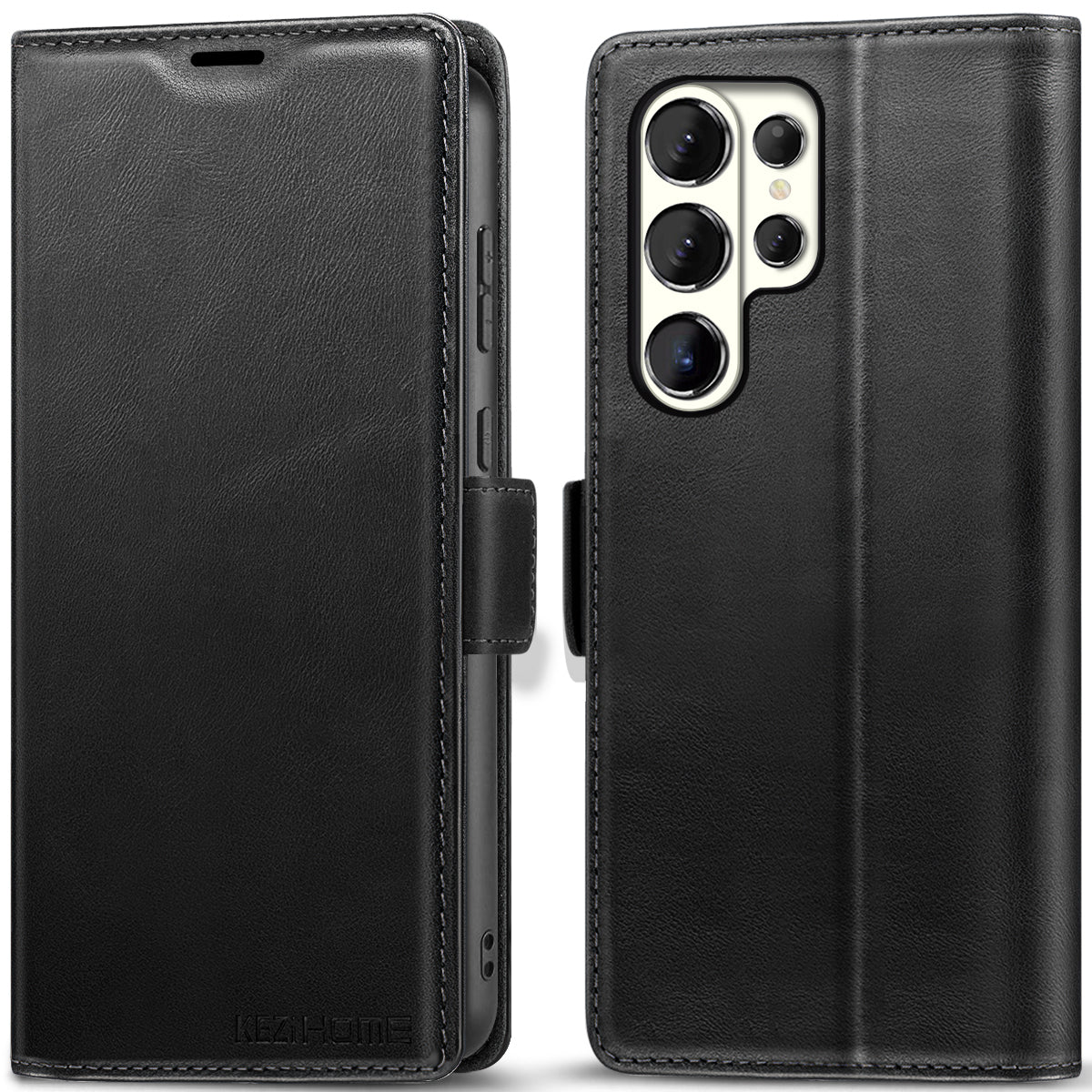 KEZiHOME Case for Galaxy S26 Ultra, Genuine Leather Wallet Case [RFID Blocking] Card Holder Kickstand Magnetic Protective Phone Folio Cover Compatible with Galaxy S26 Ultra 6.9"