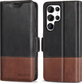 KEZiHOME for Samsung Galaxy S25 Ultra Case, Genuine Leather [RFID Blocking] Galaxy S25 Ultra Wallet Case, Card Slot Flip Magnetic Stand Phone Cover Compatible with Samsung S25 Ultra