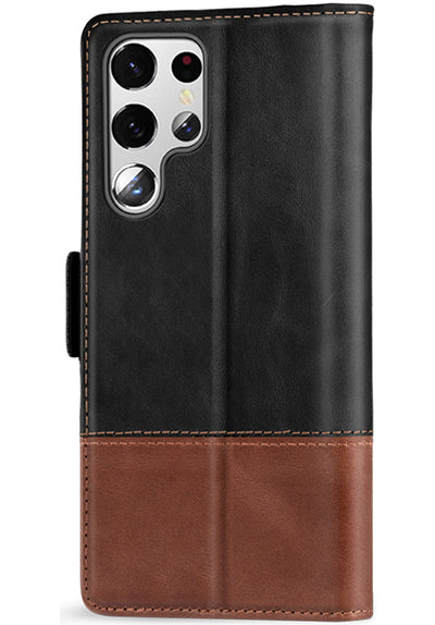 KEZiHOME Galaxy S22 Ultra Case, Genuine Leather [RFID Blocking] Wallet Case Card Slot Flip Magnetic Stand Phone Cover Compatible with Samsung Galaxy S22 Ultra (2022)