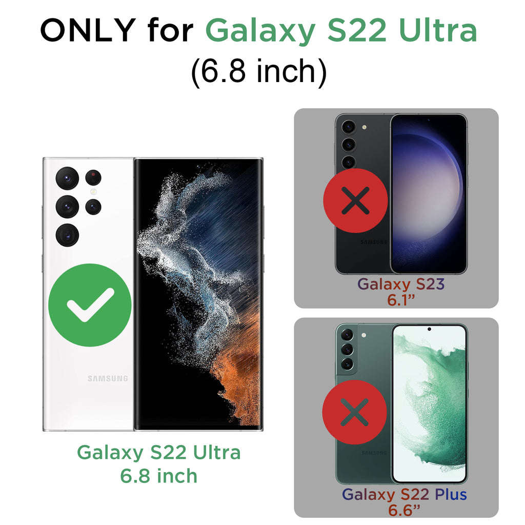 KEZiHOME for Samsung Galaxy S22 Ultra Case with Stronger Magnetic, Genuine Leather [Built-in Kickstand] Military-Grade Drop Protection S22 Ultra Phone Cover Case 5G for Samsung S22 Ultra