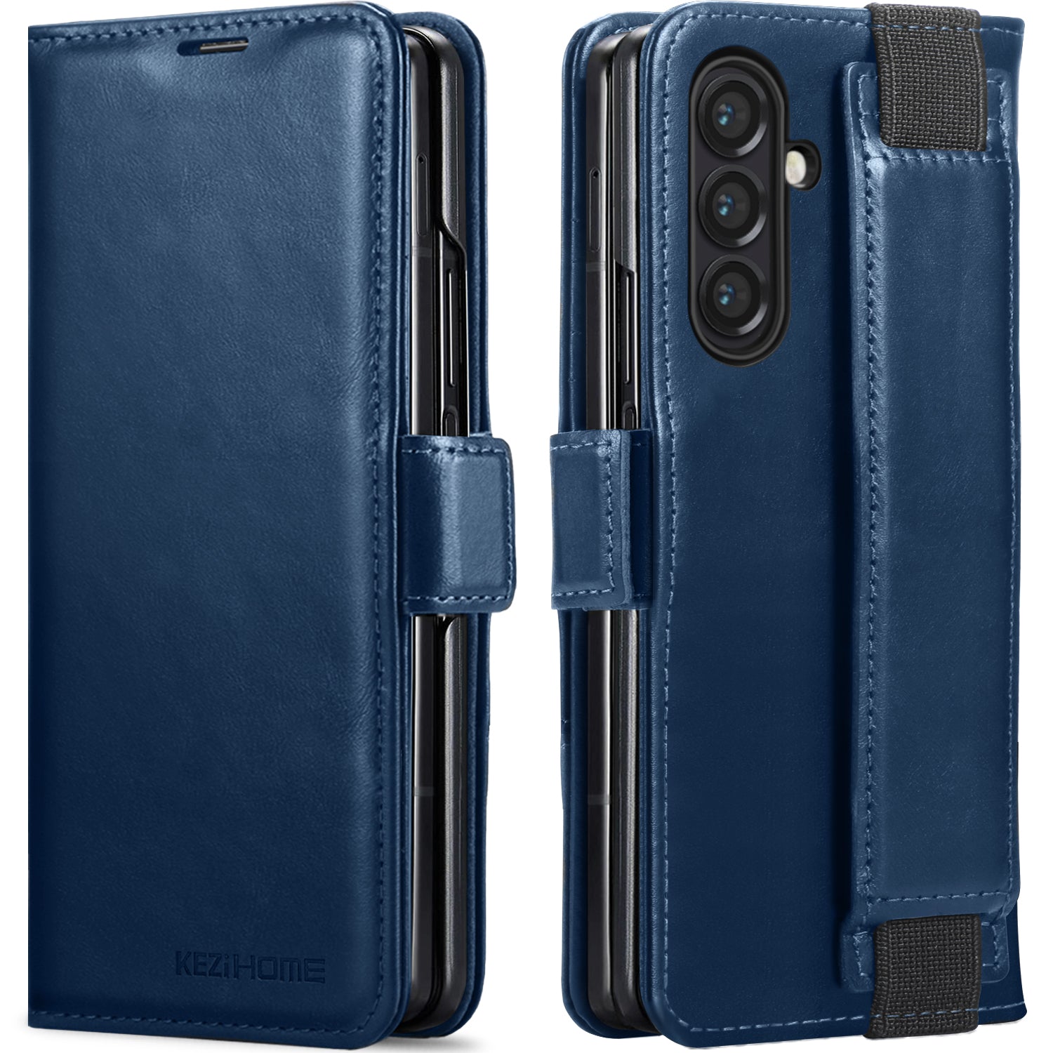 KEZiHOME for Samsung Galaxy Z fold 7 Case, Wallet Case with Card Holder[RFID Blocking], Genuine Leather for Z Fold 7, Kickstand Protactive Flip Phone Cover 5G